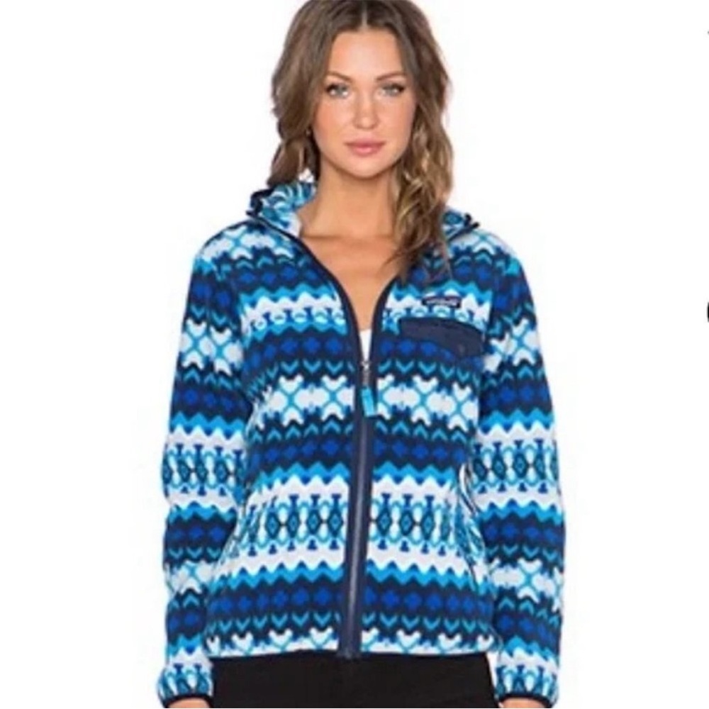 Patagonia Synchilla Fleece Snap-T
Hooded Jacket Electron Blue Cliff Size S